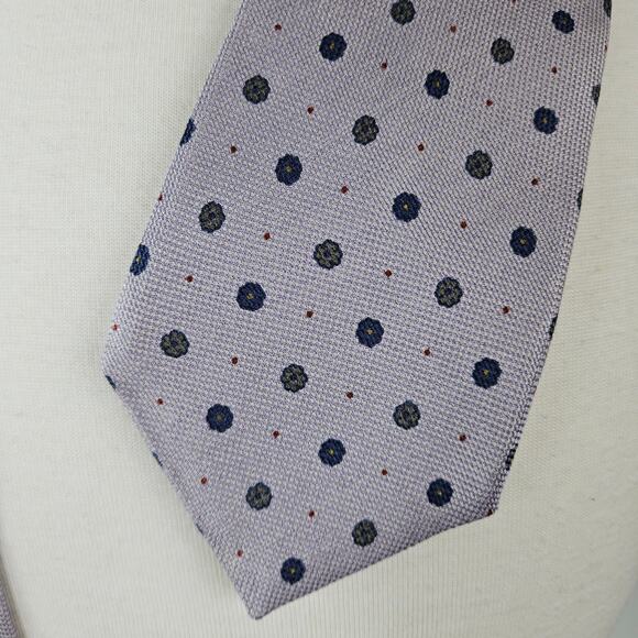 Ermenegildo Zegna Purple Lilac Floral Motif Silk Tie - Picture 3 of 9